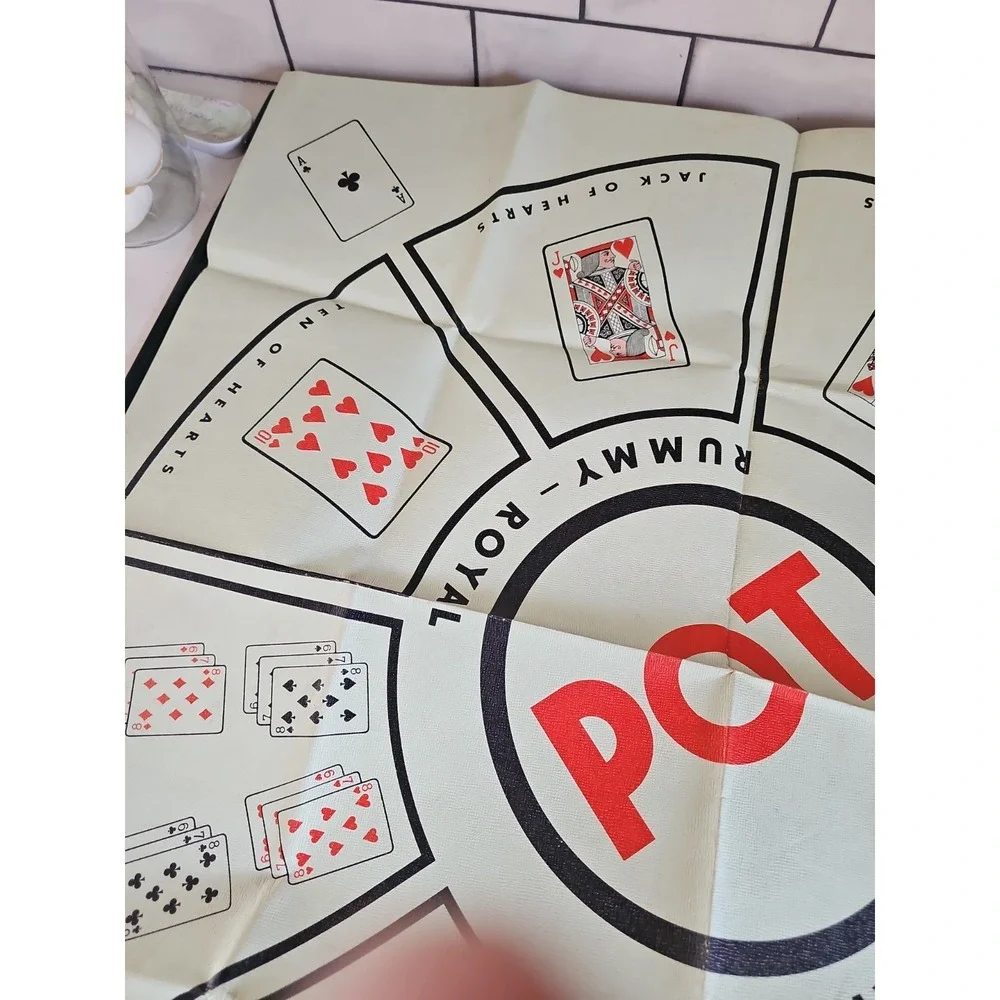 Vintage Rummy Royal  1973 Vinyl Game Mat Whitman Red Box, Box and Mat only